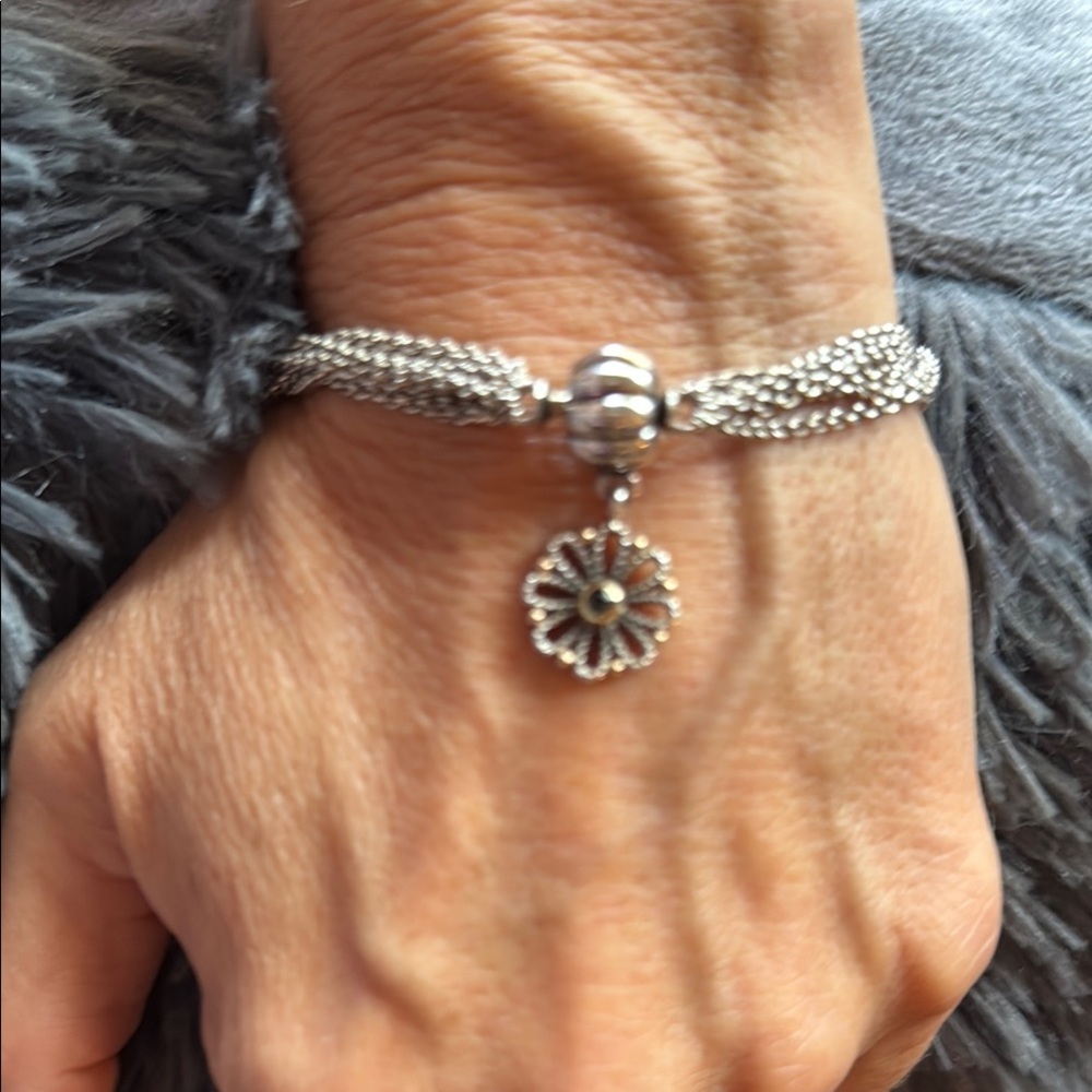 Pandora Multi Strand Silver Chain Charm Bracelet - Picture 3 of 4